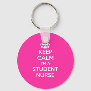 KEEP CALM I'M A STUDENT NURSE PINK NURSING GIFT KEYCHAIN