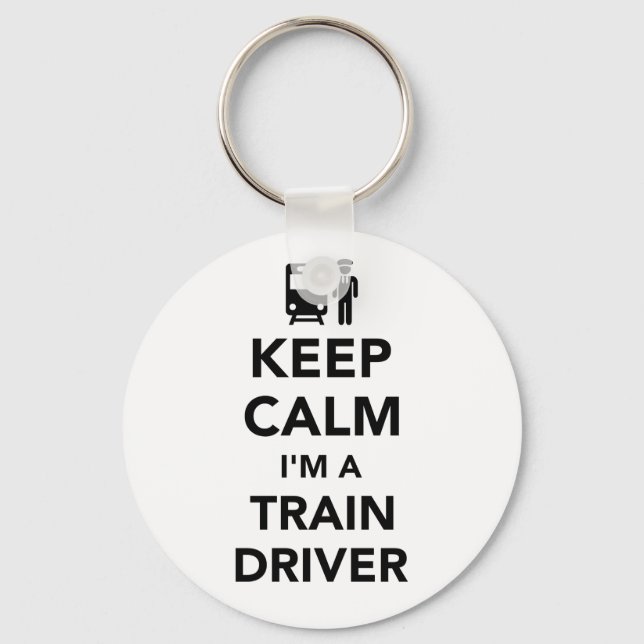 Keep calm I'm a train driver Keychain (Front)