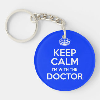 Keep Calm I'm With The Doctor (with crown) Keychain