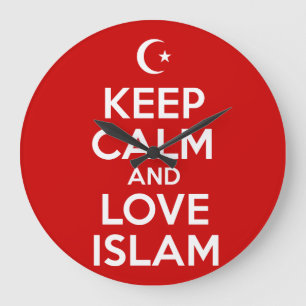 Keep Calm Islamic Large Clock