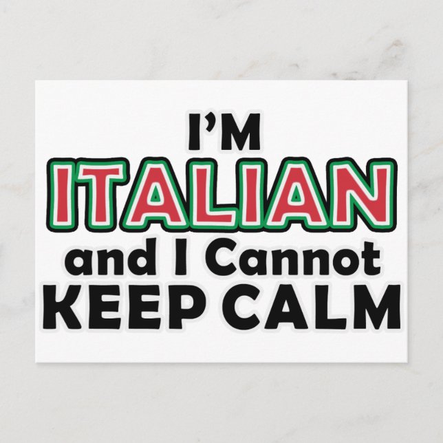 Keep Calm Italians Postcard (Front)