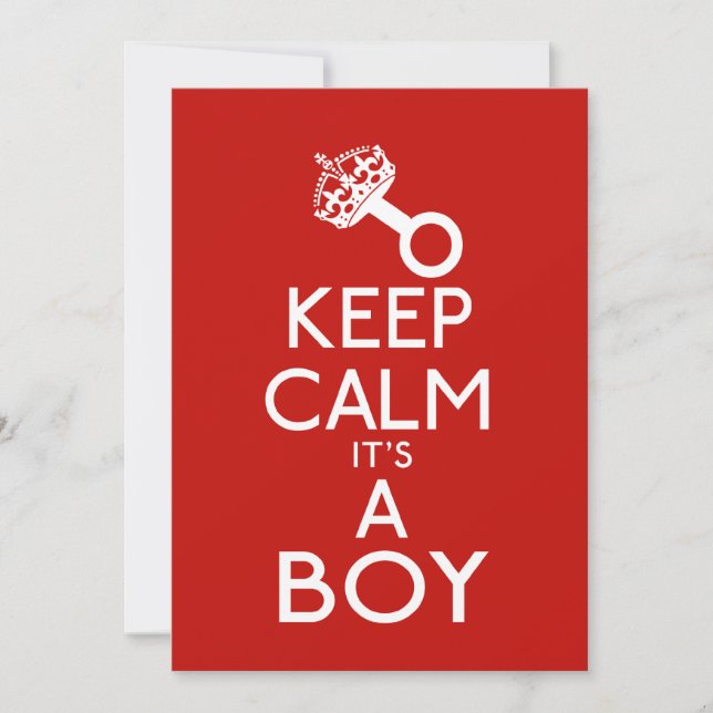 Keep Calm Its A Boy Announcement (Front)