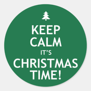 Keep Calm It's Christmas Time Classic Round Sticker