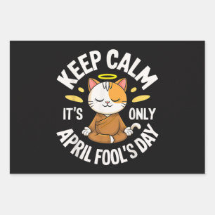 Keep Calm it's only April Fool's Day Wrapping Paper Sheet