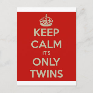 Keep Calm It's Only Twins Postcard