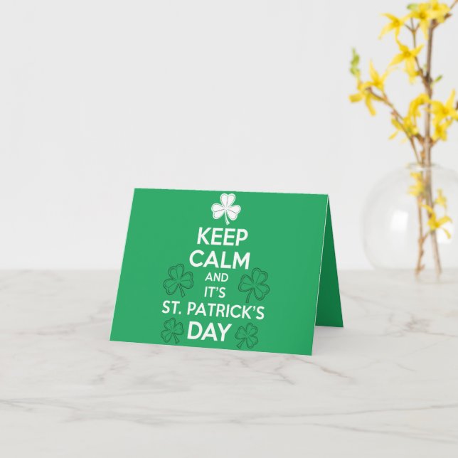 Keep Calm It's St Patricks Day Irish  Card (Yellow Flower)