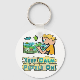 Keep Calm Jigsaw Puzzle Keychain