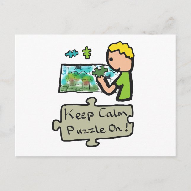 Keep Calm Jigsaw Puzzle Postcard (Front)