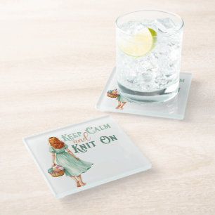 Keep Calm & Knit On Coaster 