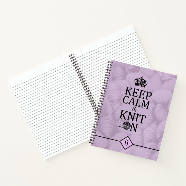 Keep Calm Knit On Crafts Yarn Notebook (Inside)