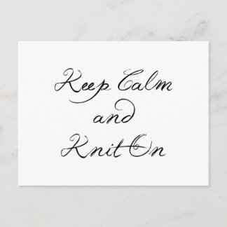 Keep Calm Knit On Postcard