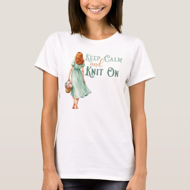 Keep Calm & Knit On T-shirt (Front)
