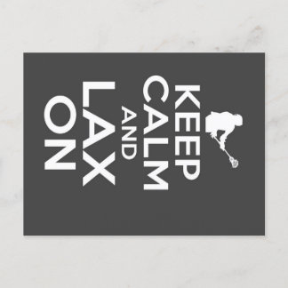 Keep Calm Lacrosse Canvas Announcement Postcard