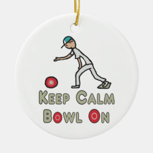 Keep Calm Lawn Bowls Ceramic Ornament
