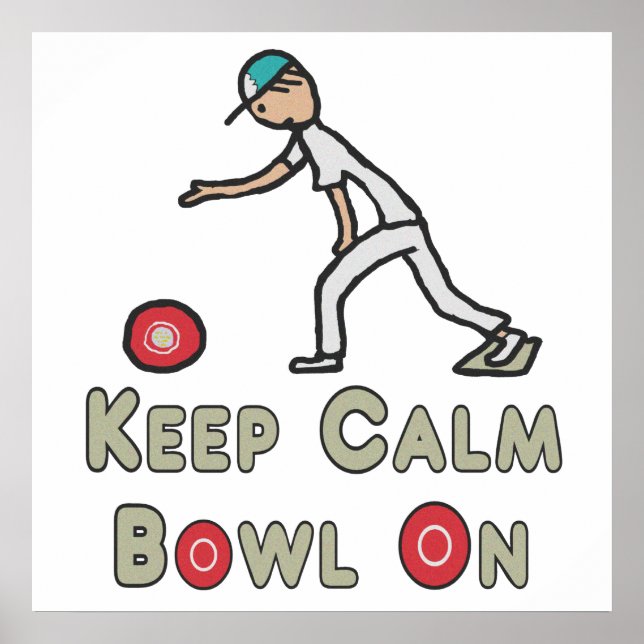 Keep Calm Lawn Bowls Poster (Front)