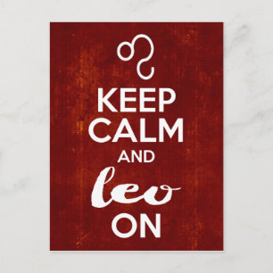 Keep Calm Leo On Birthday Astrological Sign Postcard