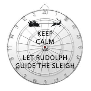 Keep Calm Let Rudolph Guide Sleigh Dartboard