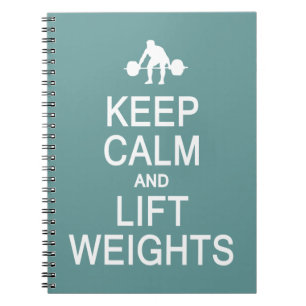 Keep Calm & Lift Weights custom colour notebook