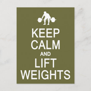 Keep Calm & Lift Weights custom colour postcard
