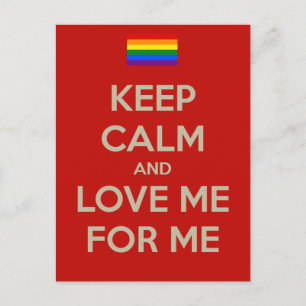 keep calm love me postcard