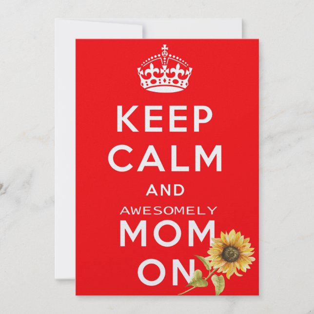 Keep Calm & Love Mom Card - Mother's Day Gift (Front)