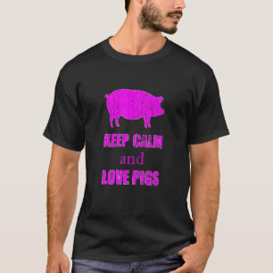 Keep Calm Love Pigs Guinea Owner Graphic T-Shirt