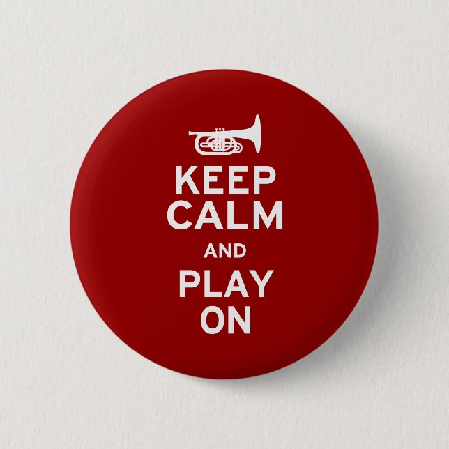 Keep Calm Mellophone 2 Inch Round Button (Front)