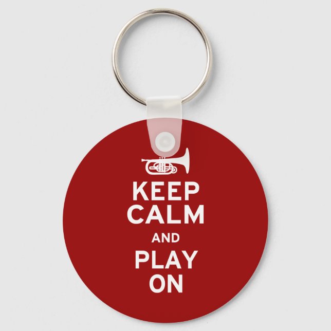 Keep Calm Mellophone Keychain (Front)