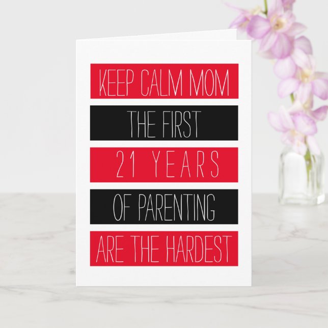 Keep Calm Mom... Sarcastic ♥ Funny Mother's Day Card (Orchid)