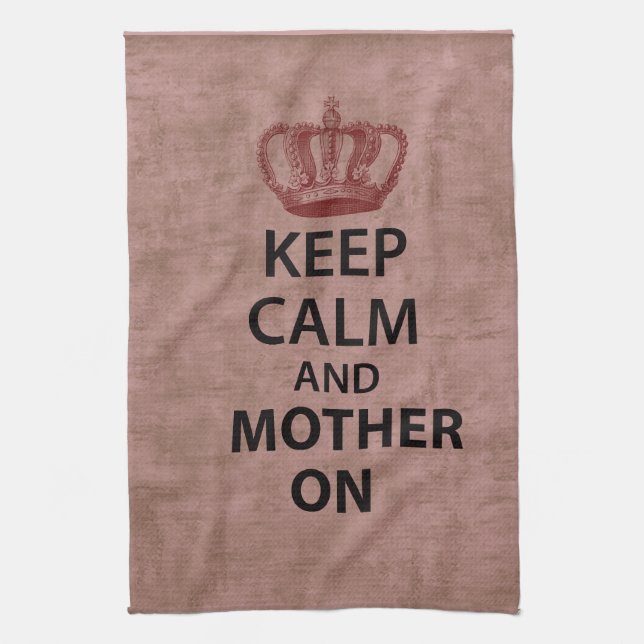 Keep Calm & Mother On Kitchen Towel (Vertical)