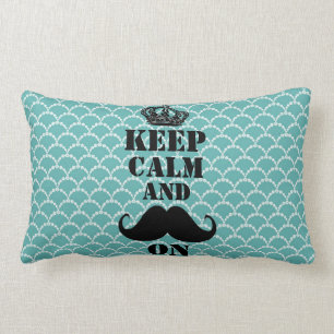 Keep Calm Moustache On Lumbar Pillow