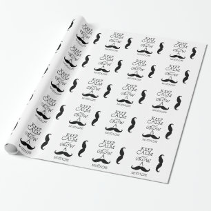 Keep Calm Moustache Wrapping Paper
