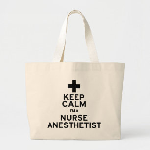 Keep Calm Nurse Anesthetist Large Tote Bag
