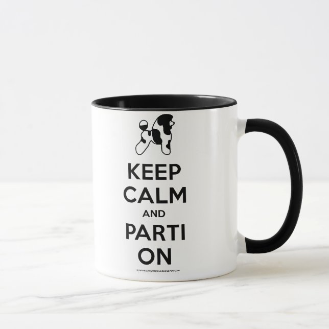 Keep Calm Parti On Poodle Mug (Right)