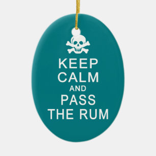 Keep Calm & Pass The Rum custom text ornament