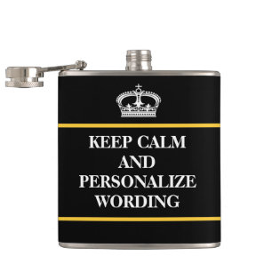 Keep Calm Personalize online template Hip Flask