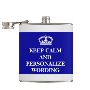 Keep Calm Personalize online template Hip Flask