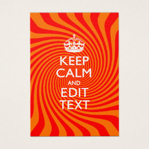 KEEP CALM PERSONNALISÉ ET Avoir Texte Orange Swirl