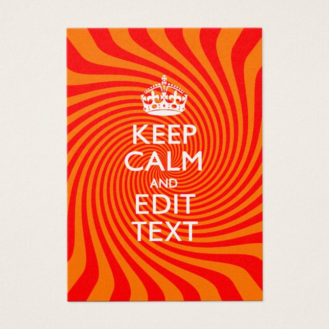 KEEP CALM PERSONNALISÉ ET Avoir Texte Orange Swirl (Devant)