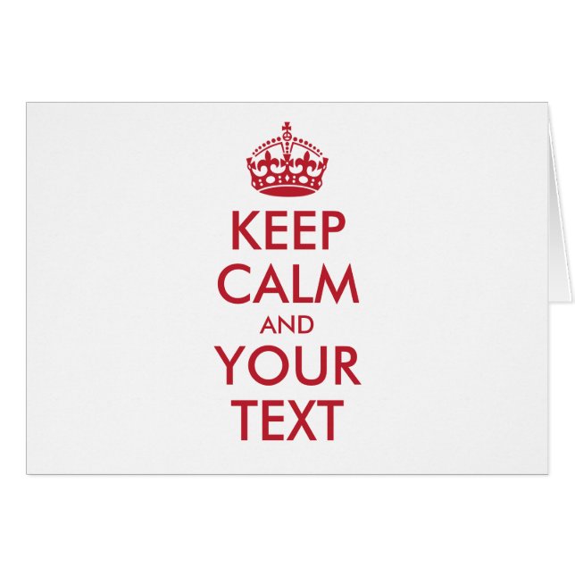 KEEP CALM personnalisé et VOS mots rouges TEXTE (Devant horizontal)