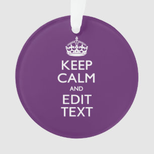 KEEP CALM personnalisé et votre texte sur violet