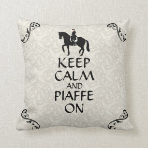 Keep Calm & Piaffe On Dressage Throw Pillow
