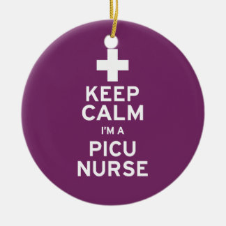 Keep Calm PICU Nurse Ceramic Ornament