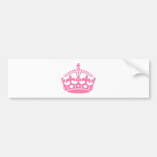 Keep calm pink victory crown bumper sticker (Front)