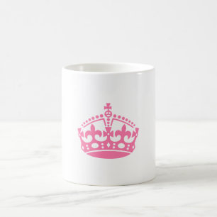 Keep calm pink victory crown coffee mug