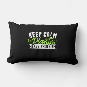 Keep Calm Plant Have Protein Lumbar Pillow