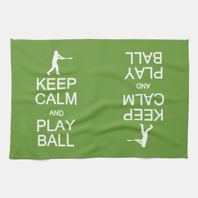 Keep Calm & Play Ball custom hand towel (Horizontal)