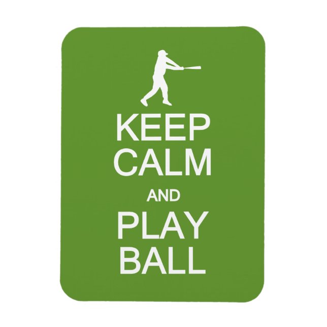 Keep Calm & Play Ball custom magnet (Vertical)