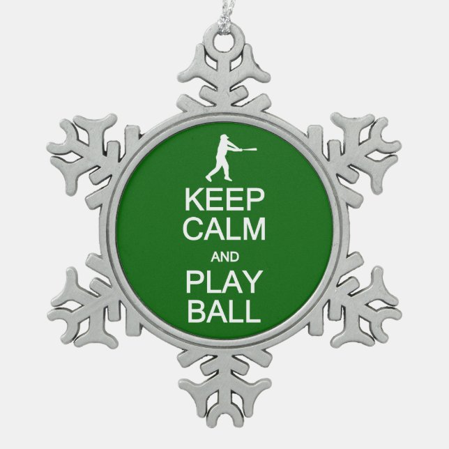 Keep Calm & Play Ball custom ornament (Front)
