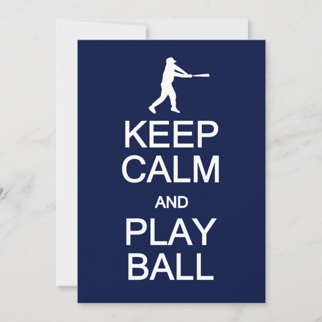 Keep Calm & Play Ball invitation, customize Invitation (Front)